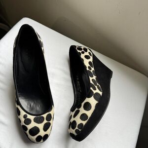 Boden Animal Print Cow Print Pony-style calf hair heels Size 39 USA 8.5
